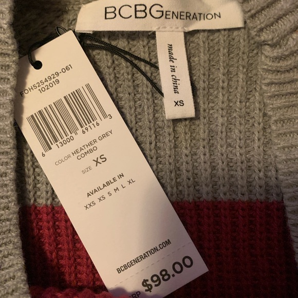 NWT! BCBGeneration Striped Crewneck Sweater Size XS - Picture 2 of 6